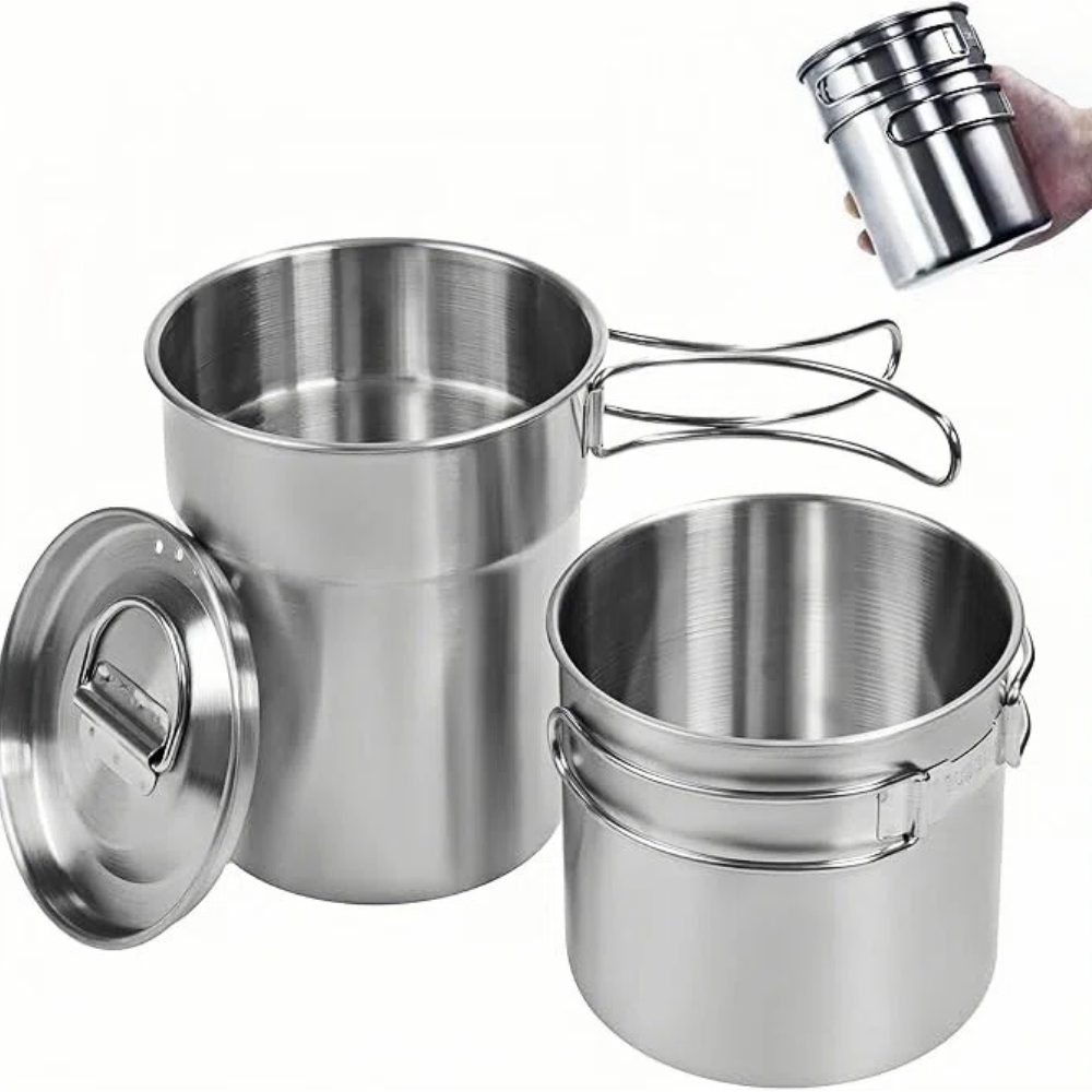 Outdoor Camping Cooking Set - Foldable Camping Cups Mugs Camping Pot