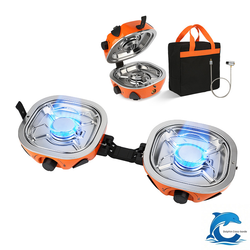 Outdoor Camping Burner - 2026 New Double Head Cassette Stove