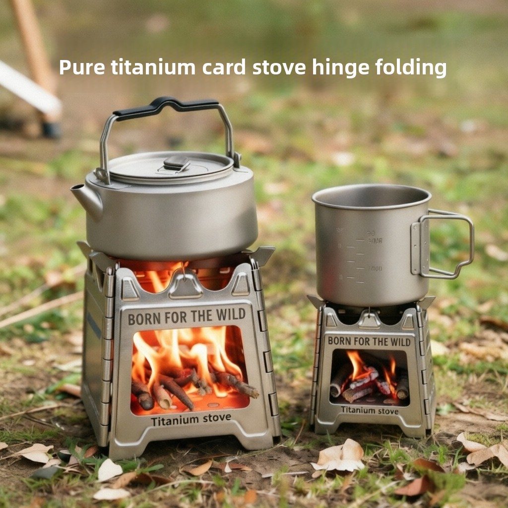 Outdoor Camping Stove Wood - TiForge Compact Folding Titanium Wood Stove
