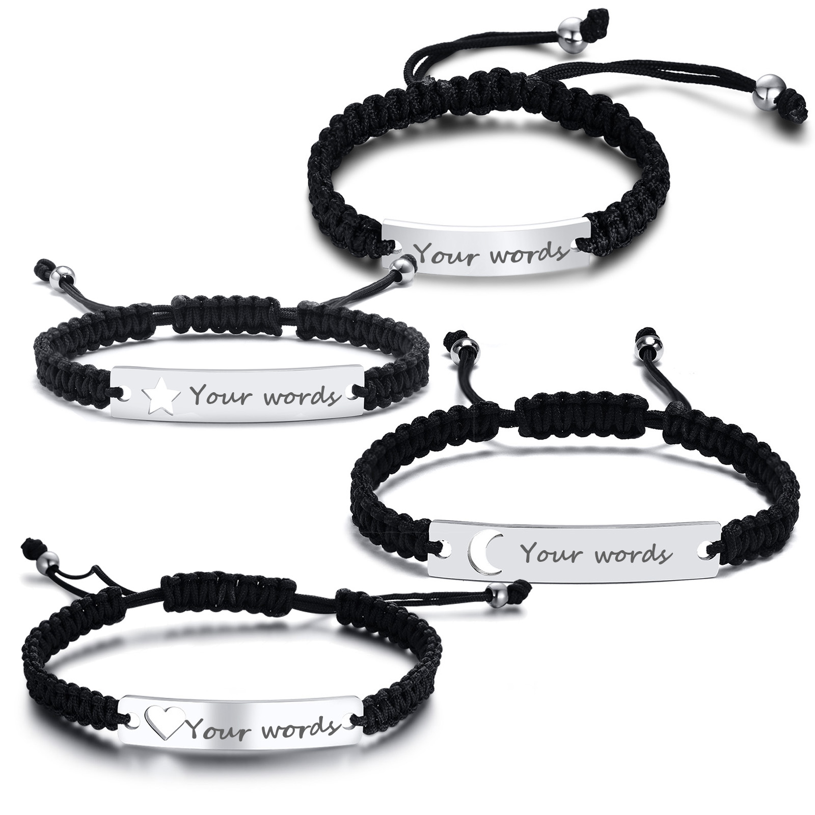Paracord Bracelet - Custom Vintage Braided Rope Chain Heart