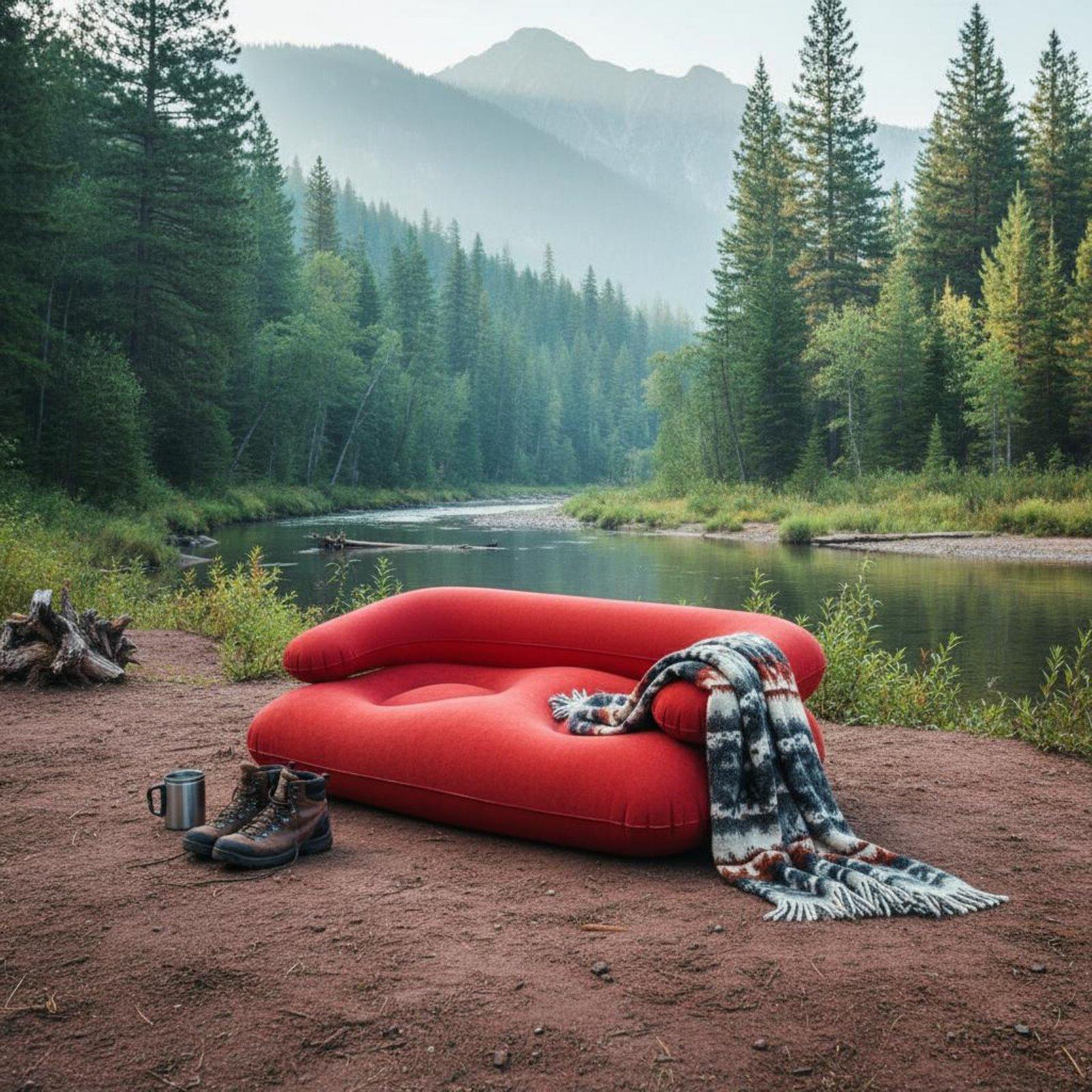 Flocked Inflatable Sofa PVC Fl - đánh giá và giá Outdoor Camping Couch