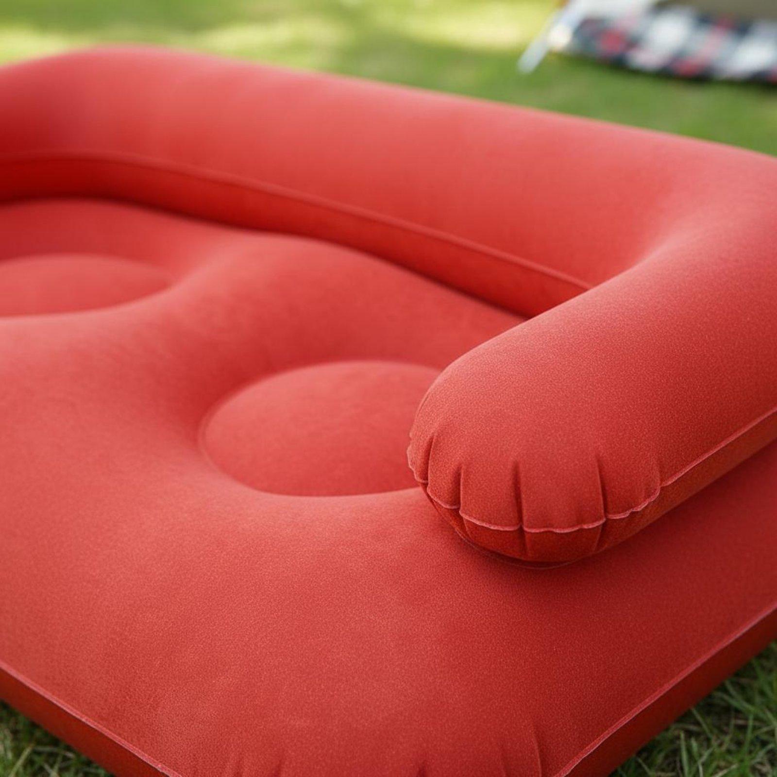 Flocked Inflatable Sofa PVC Fl - đánh giá và giá Outdoor Camping Couch