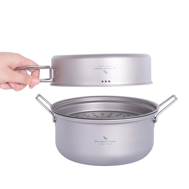 Boundless Voyage Titanium Stea - đánh giá và giá Outdoor Camping Cooking Set