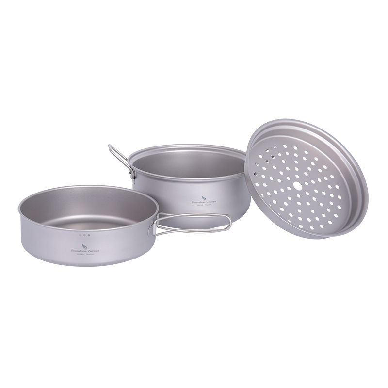 Boundless Voyage Titanium Stea - đánh giá và giá Outdoor Camping Cooking Set