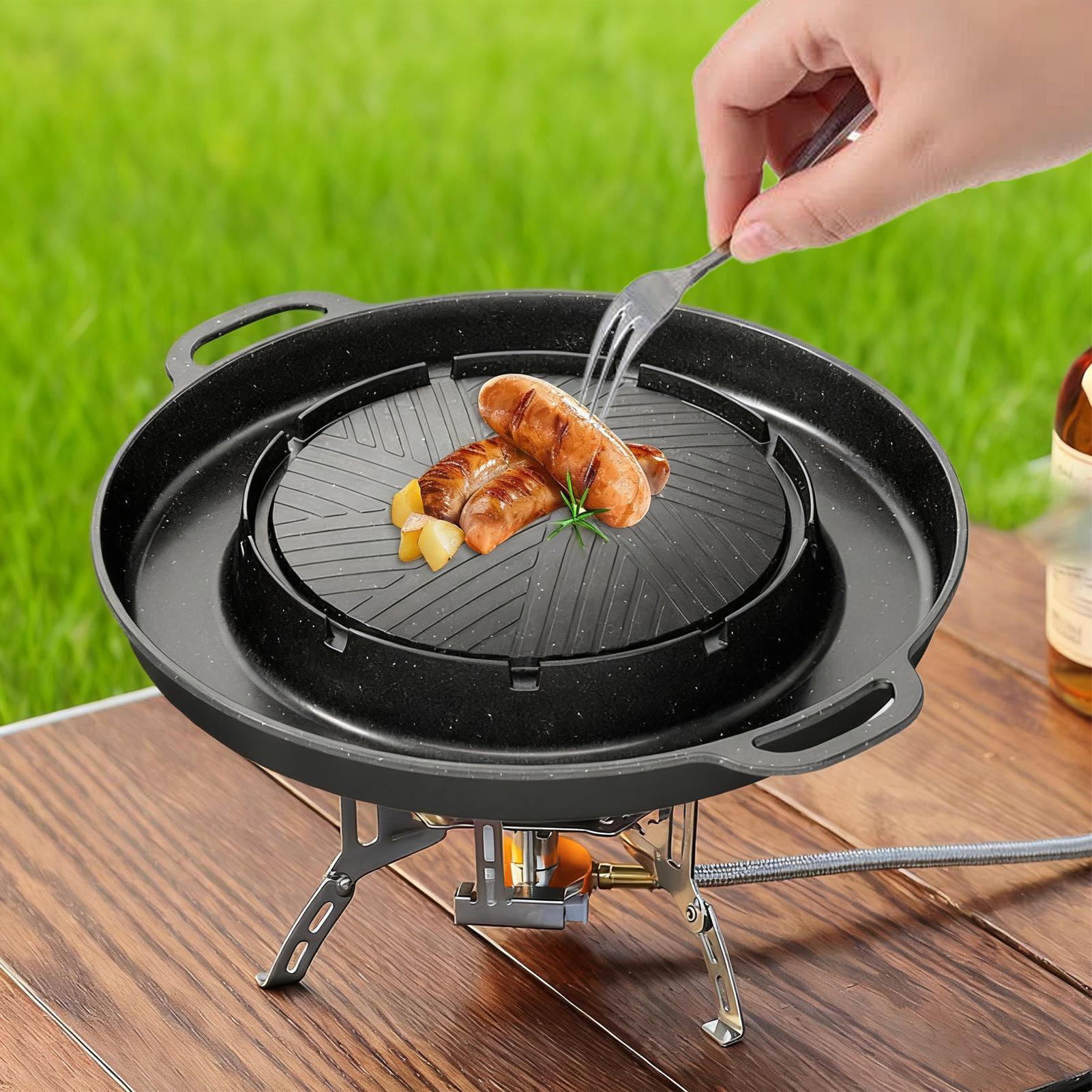 2-in-1 Grill & Hot Pan for Sto - đánh giá và giá Outdoor Camping Cooking Table
