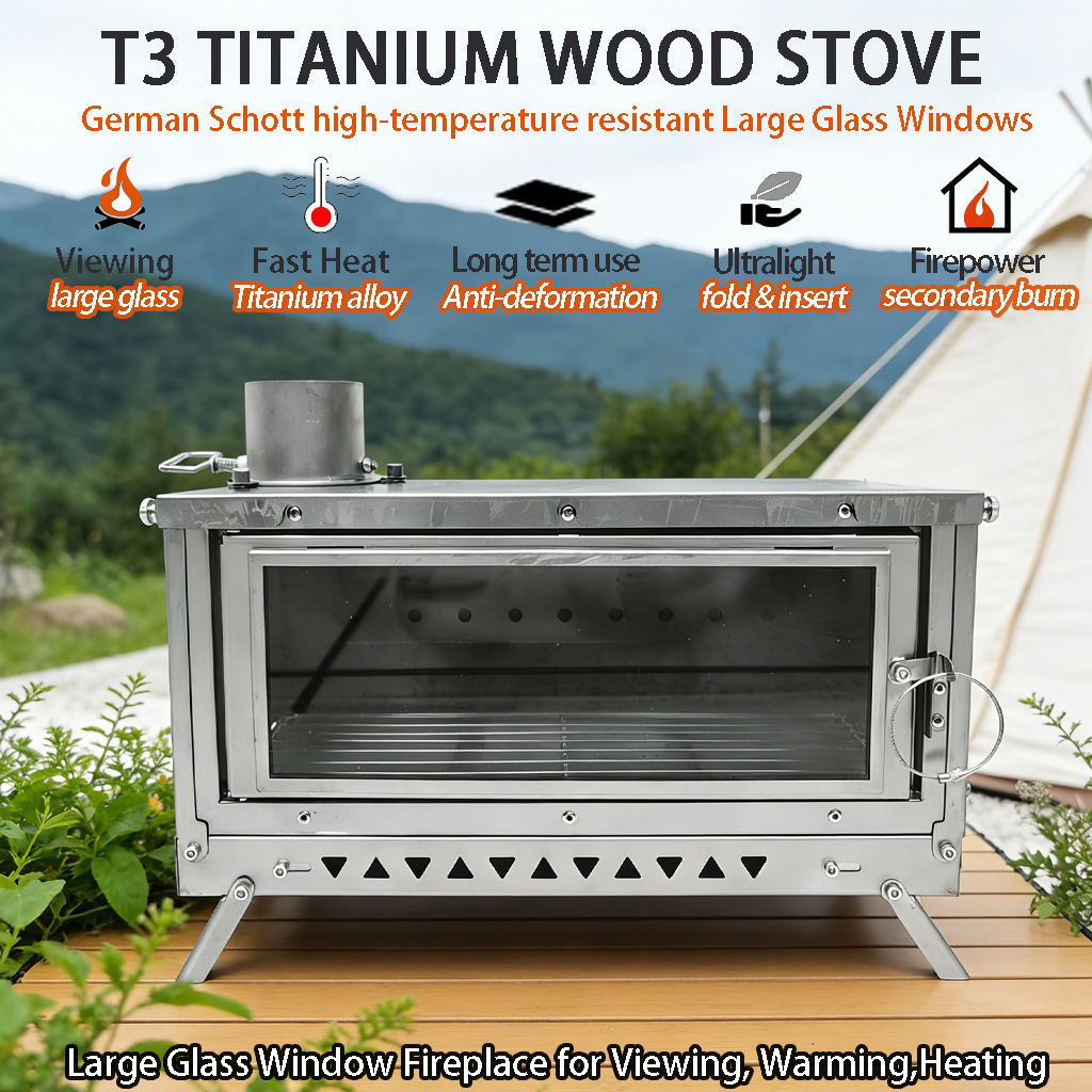DANCHEL T3 Titanium Tent Stove - đánh giá và giá Outdoor Camping Stove Wood
