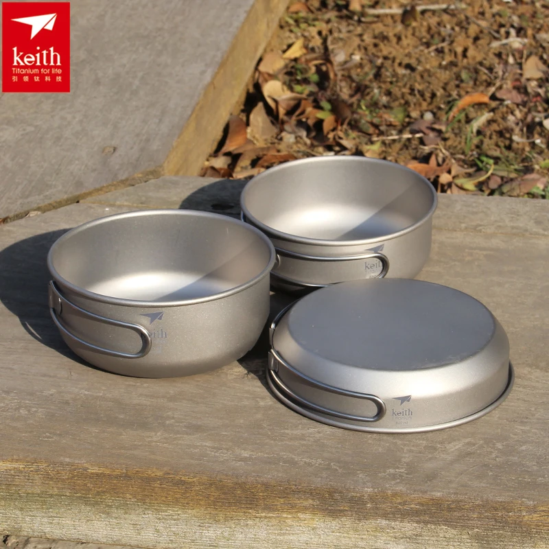 Keith 3PCS Titanium Cookware P - đánh giá và giá Outdoor Camping Cooking Set