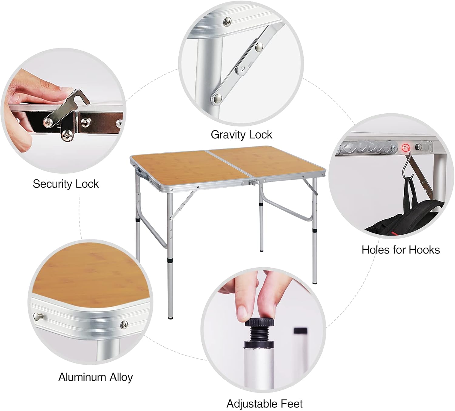 Adjustable Height 35x24-Inch F - đánh giá và giá Outdoor Camping Cooking Table