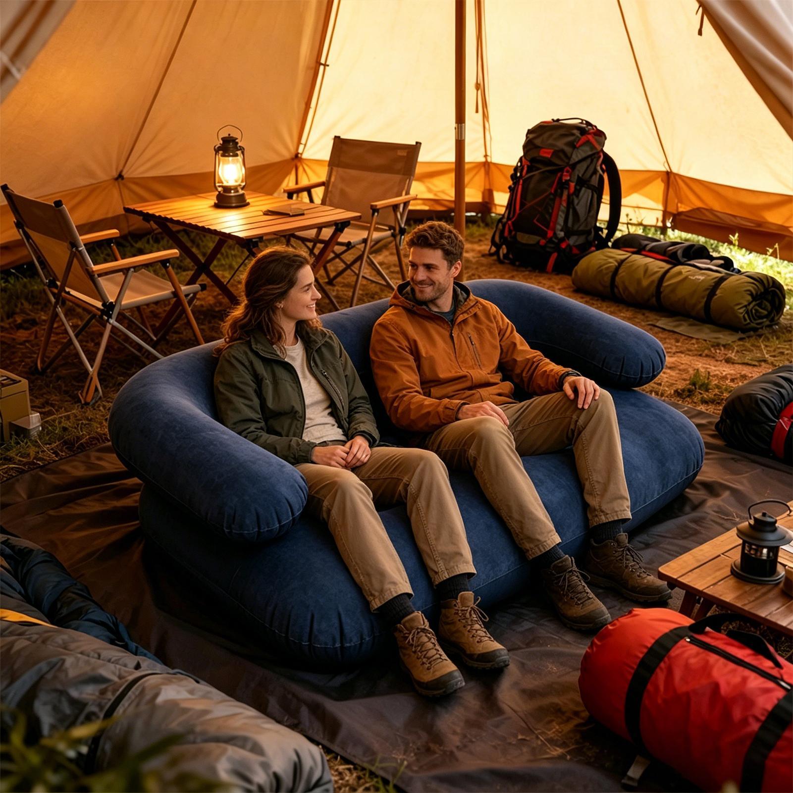135X66X45cm Flocked Inflatable - đánh giá và giá Outdoor Camping Couch