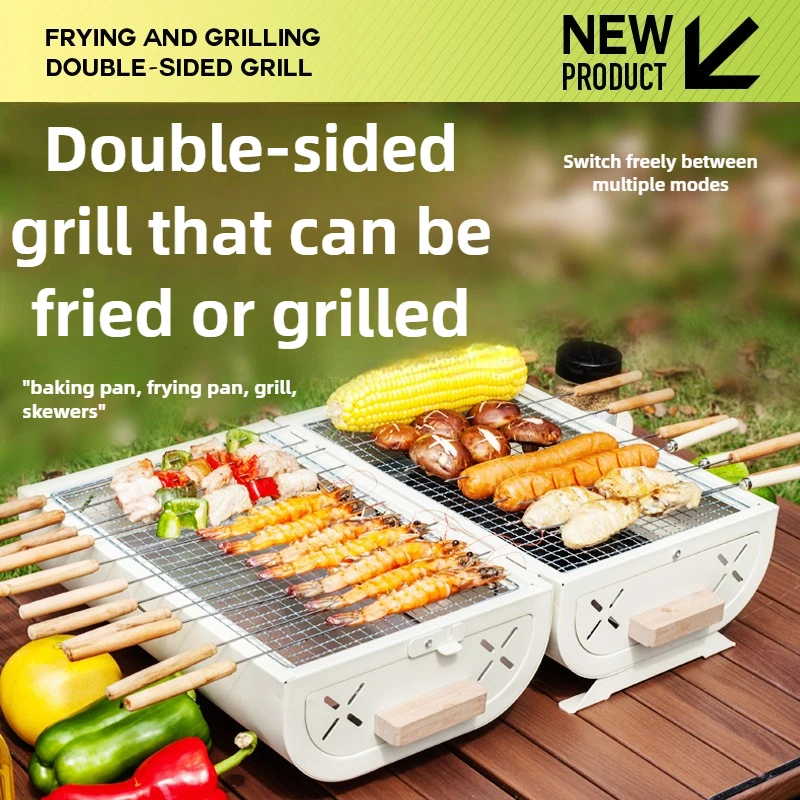Barbecue Oven Household Grill  - đánh giá và giá Outdoor Camping Cooking Set