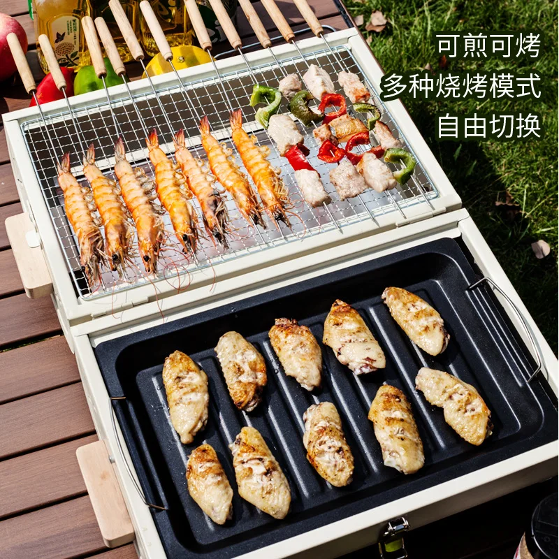 Barbecue Oven Household Grill  - đánh giá và giá Outdoor Camping Cooking Set