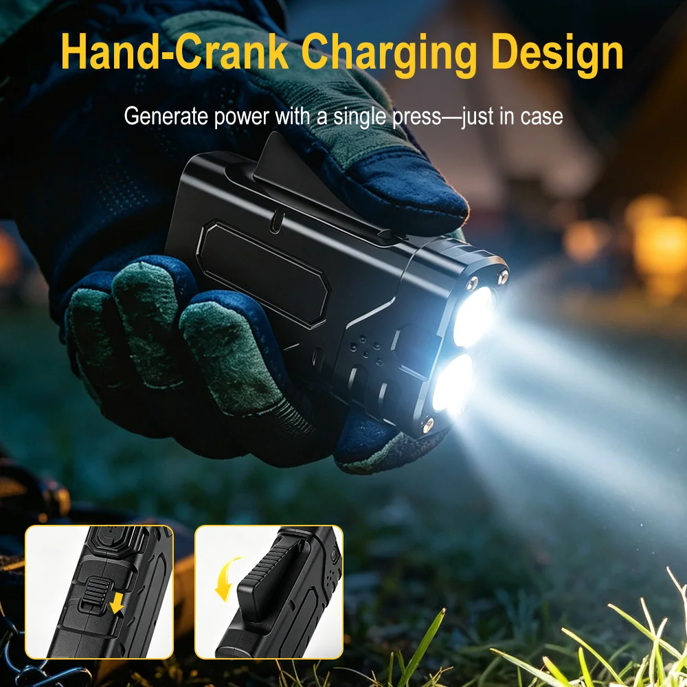 BORUIiT Hand Crank EDC LED Fla - đánh giá và giá Outdoor Camping And Fishing