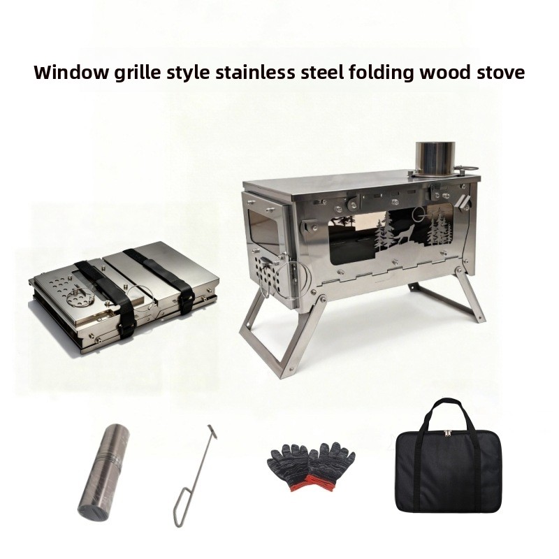 Stainless Steel Foldable Porta - đánh giá và giá Outdoor Camping Stove Wood