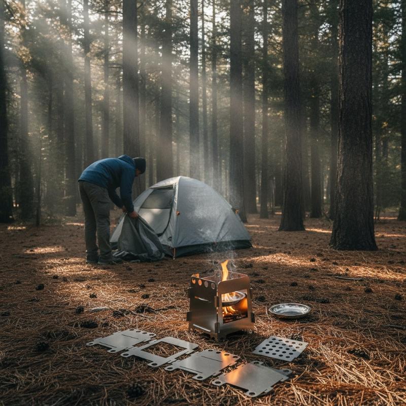 1 Set Folding Camping Wood Sto - đánh giá và giá Outdoor Camping Stove Wood