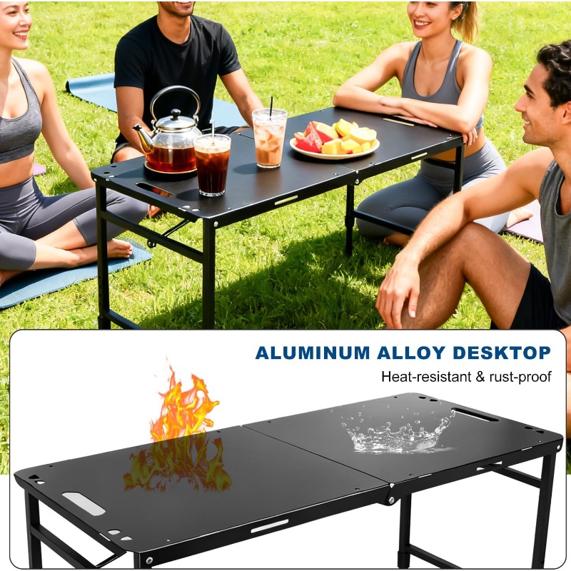 Camping Table Adjustable Foldi - đánh giá và giá Outdoor Camping Cooking Table